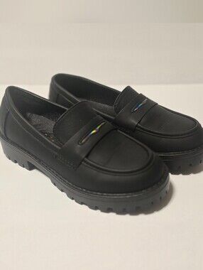 Mudd Black Chunky Penny Loafers Lug Sole Size 3 NEW